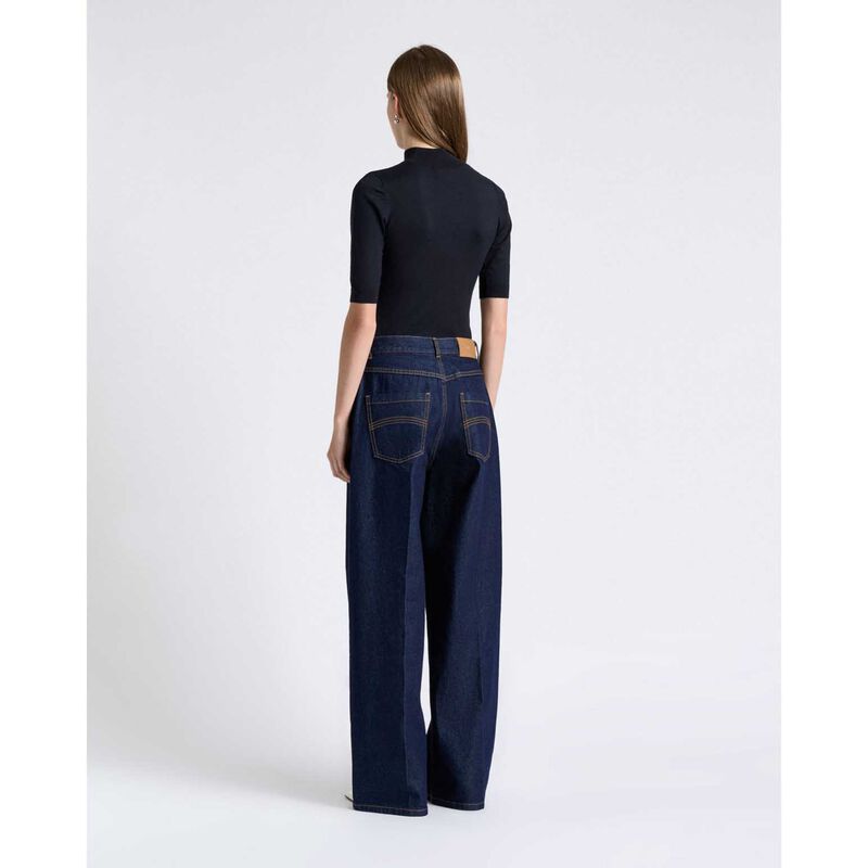 Cue Ink Elbow Sleeve Funnel Neck Knit image number 1